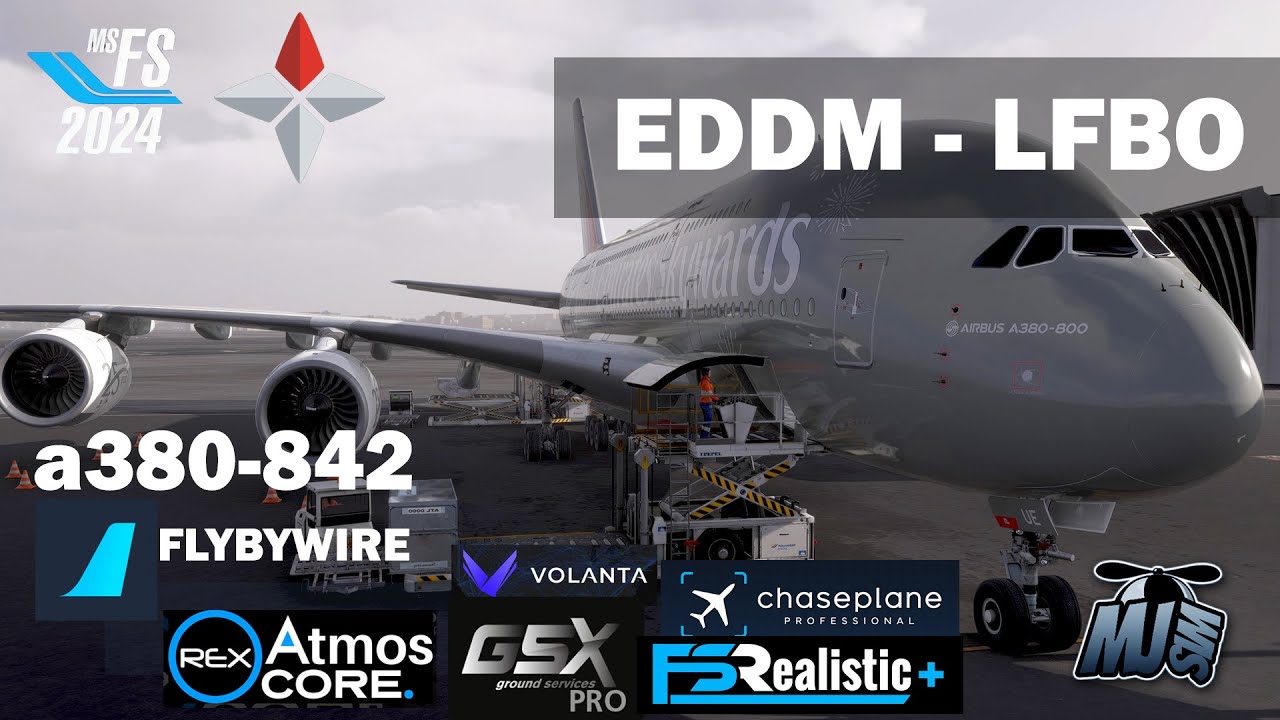 Lecimy w symulatorze MFS2024 z Munich do Toulouse | A380-842 od FlyByWire #mfs2024 #a380