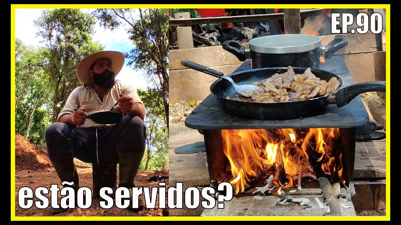 desmanchando cerca velha, comida de fogão a lenha no mato - ep.90