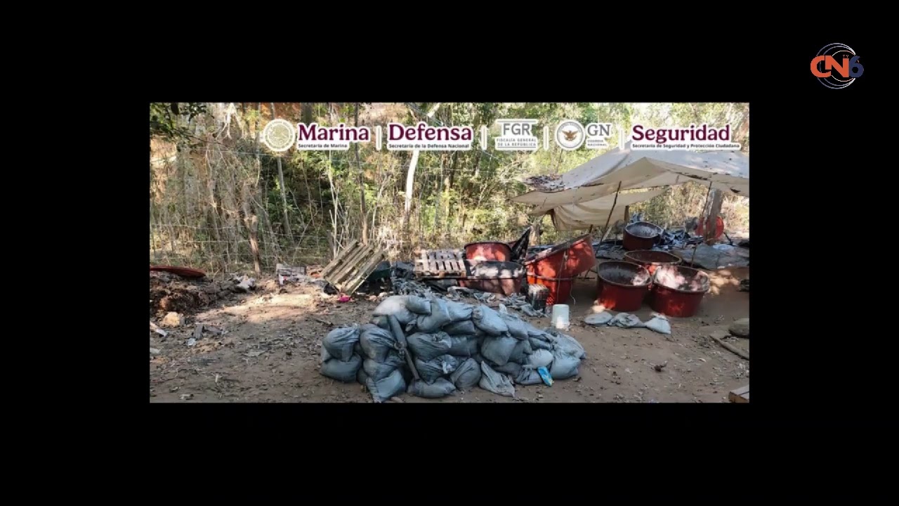 Marina, SSPC y FGR desmantelan laboratorio y aseguran 300 kg de metanfetamina en Guerrero