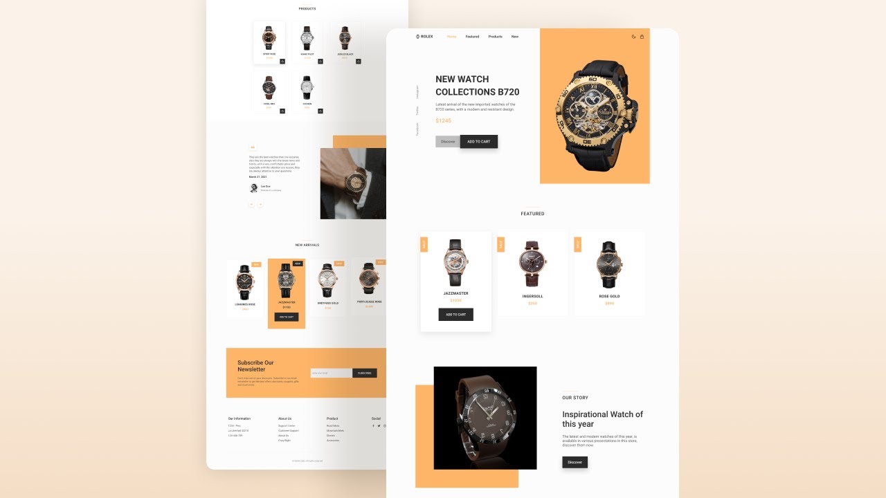 Create a Responsive Watches E-commerce Website Design Using HTML CSS & JavaScript ⌚