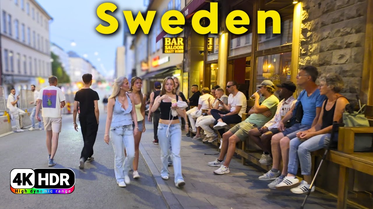 Ночной тур по Сёдермальму, Стокгольм 4K HDR | От Скэнстулля до Слуссена ASMR