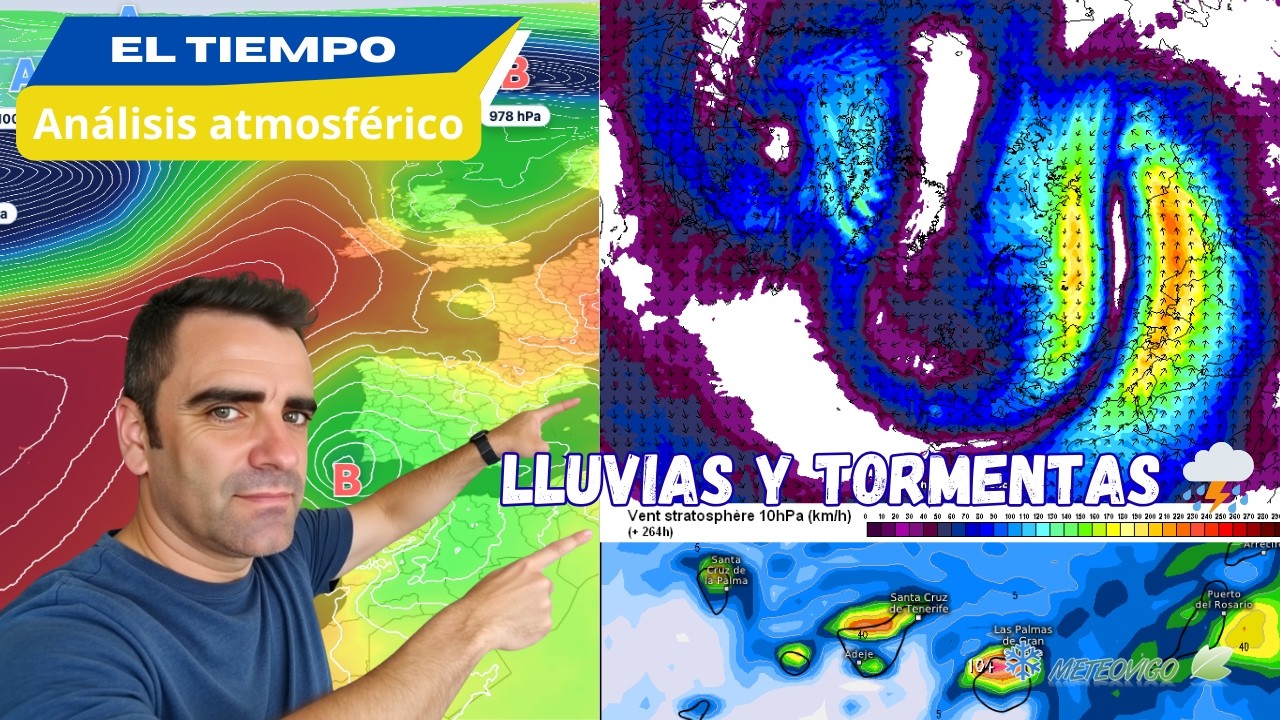 Colapso del VÓRTICE POLAR 🌀​ ESTRATOSFÉRICO y las LLUVIAS ☔​ y TORMENTAS ⚡​ en ciernes sobre ESPAÑA