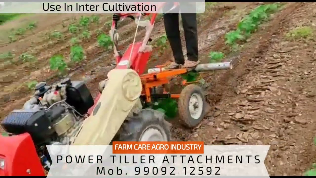 VST 9HP IGNITO Tiller Attachments Use In Inter Cultivation #9hp #vst #tiller #weeder #attachment