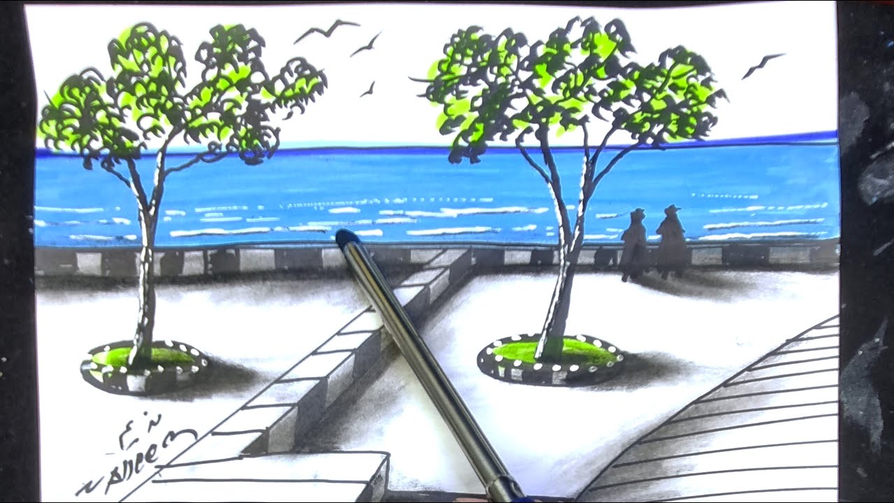 رسم حديق .ورسم سور ورسم البحر