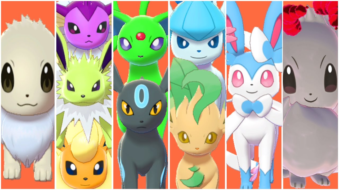 ПОЛНАЯ КОМАНДА EEVEELUTION! Иви, Вапореон, Джолтеон, Флареон, Эспеон, Амбреон, Лифеон, Глейсеон, ...