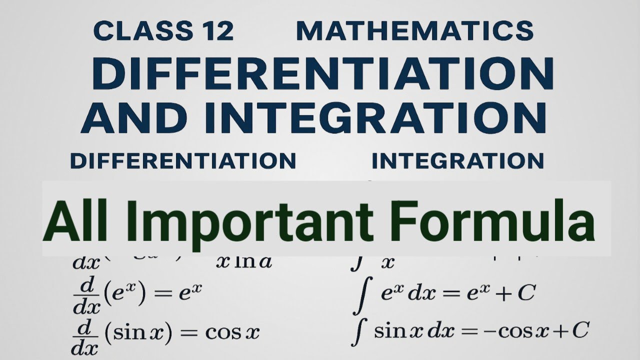 Class 12 Maths All Formulas | Integration & Differentiation | UP Board & CBSE 2025