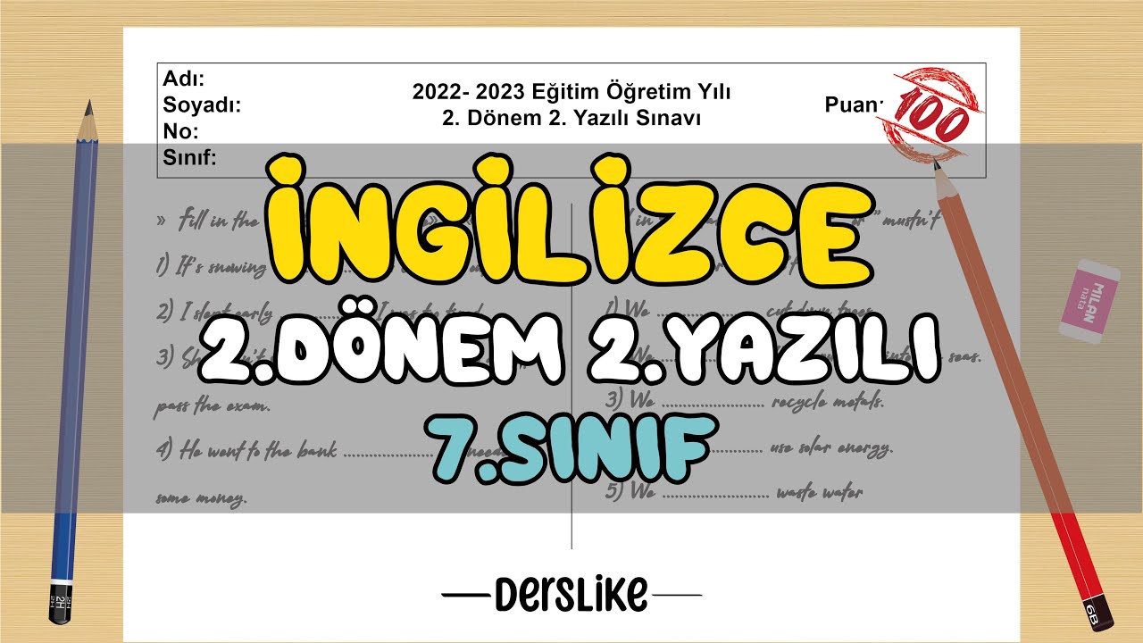 7. Sınıf İngilizce 2.Dönem 2.Yazılı Soruları #2023