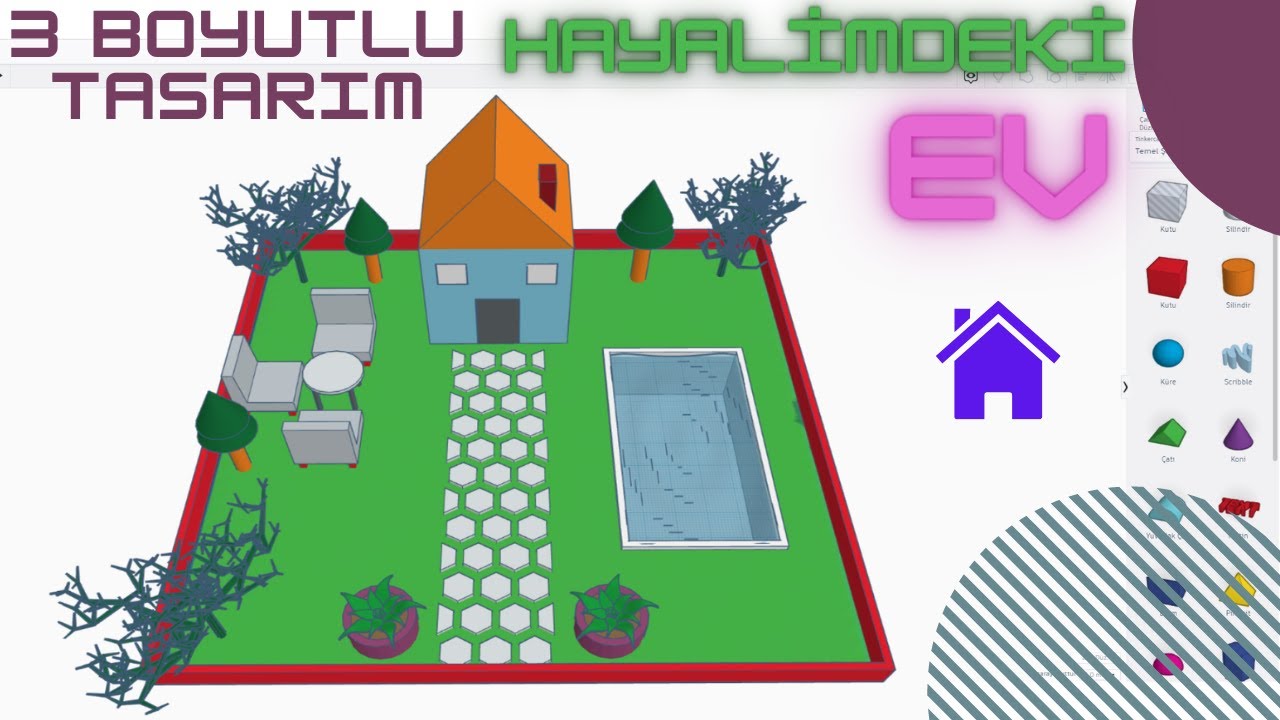 TINKERCAD DERS6 - 3 BOYUTLU HAYALİMDEKİ EV TASARIMI