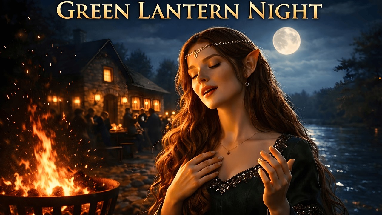 Medieval Tavern Song 🍀 Green Lantern Night - Romantic Elf Ballad | DnD Music