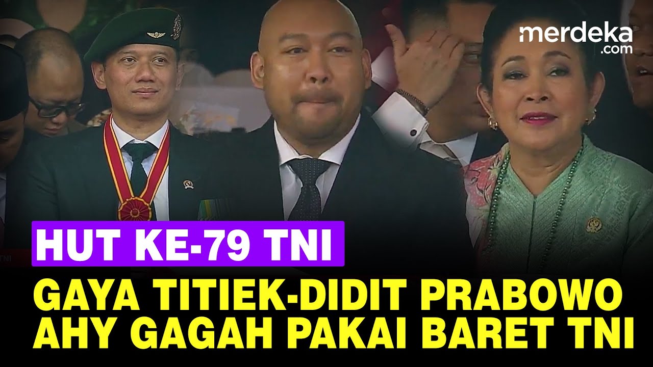 Menengok Gaya Titiek Bareng Didit Prabowo hingga AHY Pakai Baret di HUT ke-79 TNI