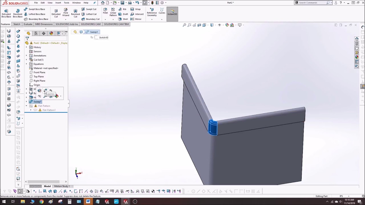 SolidWorks Tips - How to Hem Around a Corner