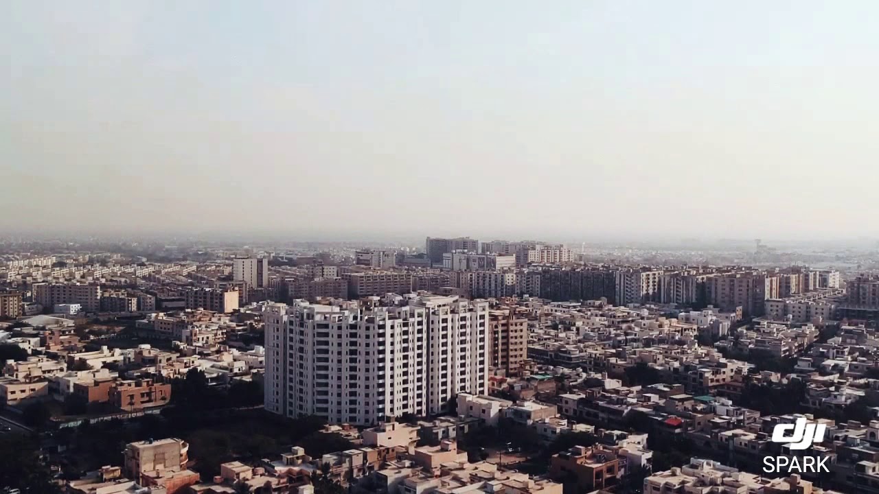 KDA Overseas bungalows aerial view johar karachi