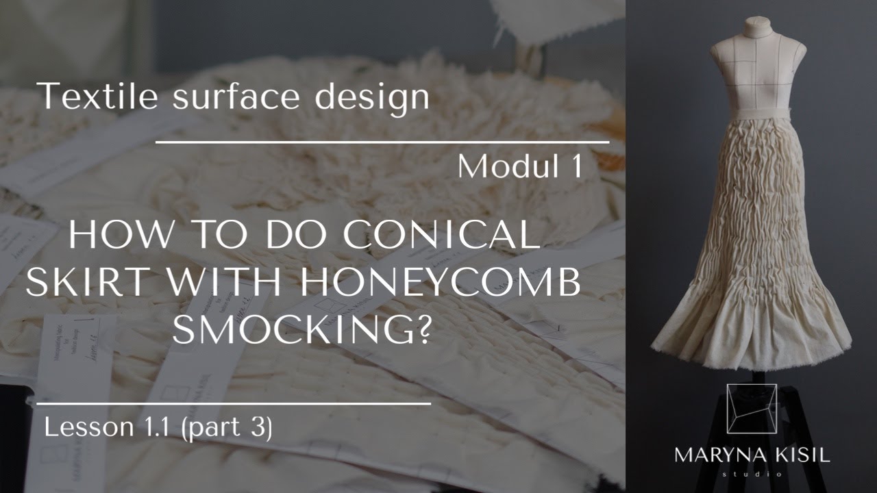 How to do conical skirt with honeycomb smocking?