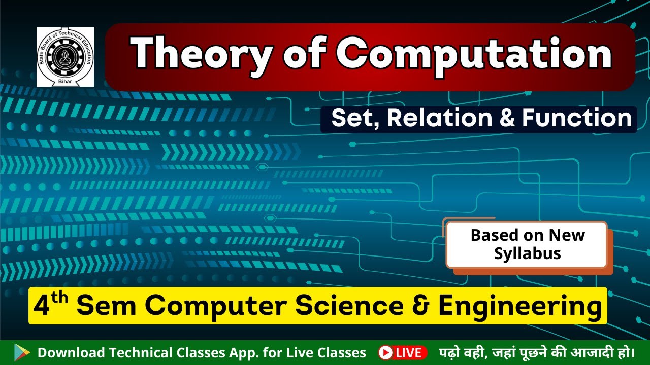 Theory of Computation (Set, Relation & Function) || Polytechnic 4th Semester CSE || SBTE Bihar