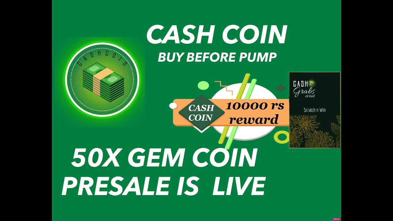 CASHCOIN TOKEN | PRE SALE IS LIVE | 50X POTENTIAL GEM COIN | BUY BEFORE PUMP | EASY 50X PROFIT🚀🚀