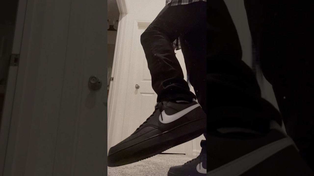 MENS COURT VISION LOW SNEAKER ON FOOT REVIEW 🖤🤍 #entertainmentpurposesonly #nikecourt