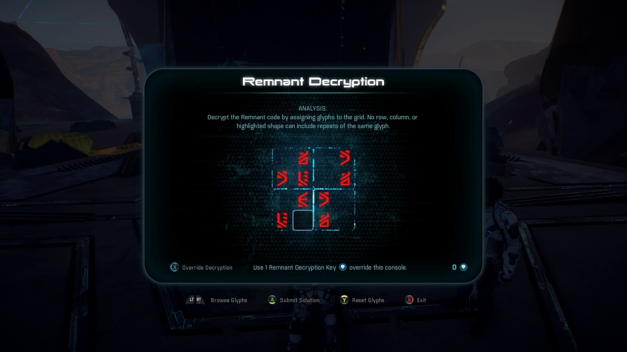 Mass Effect: Andromeda - Remnant decryption guide 4x4