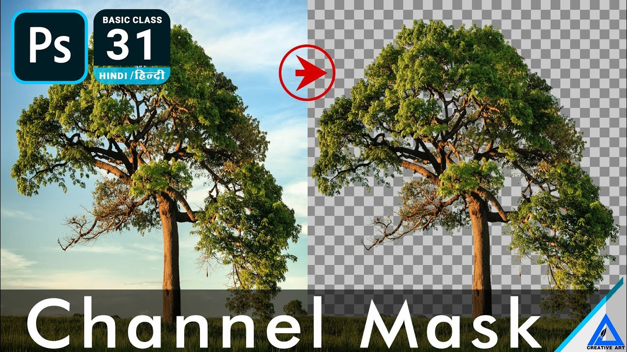 Remove complex background useing channel mask - Photoshop Basic 2020 in Hindi
