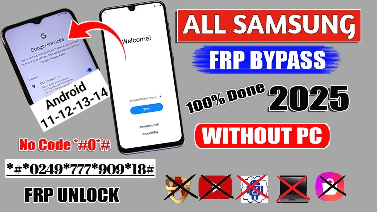 FRP Unlock 2025 - All Samsung FRP Bypass (100% DONE)Android 12-13-14✔️No Code *#0*# FRP Lock Removal