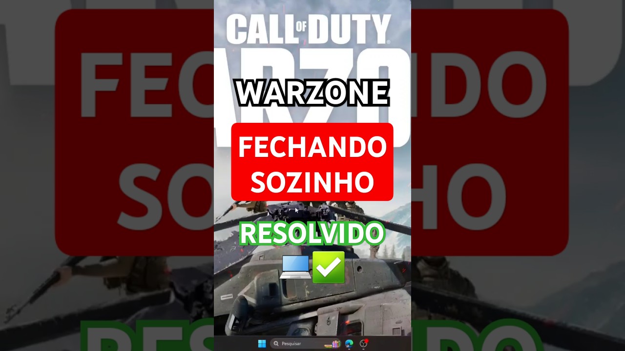 WARZONE FECHANDO no PC (RESOLVIDO) ⚙️✅️ #shorts #warzone #callofduty