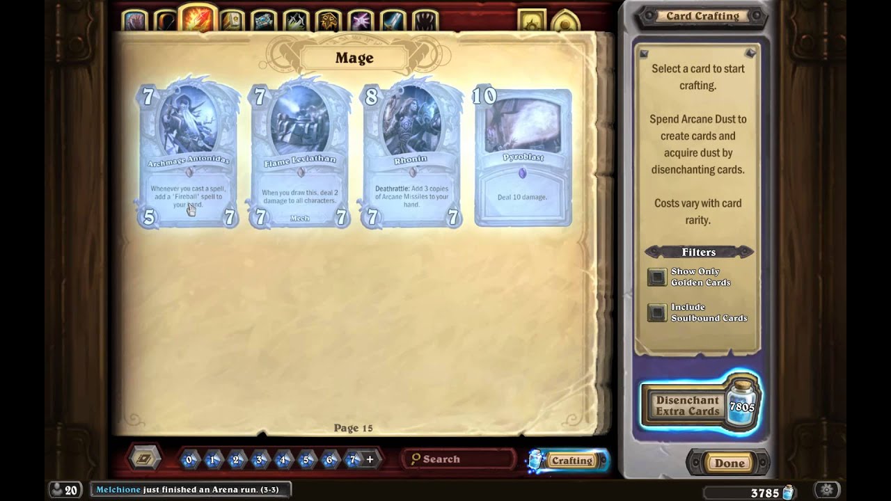 20150912 Hearthstone card crafting, Archmage Antonidas
