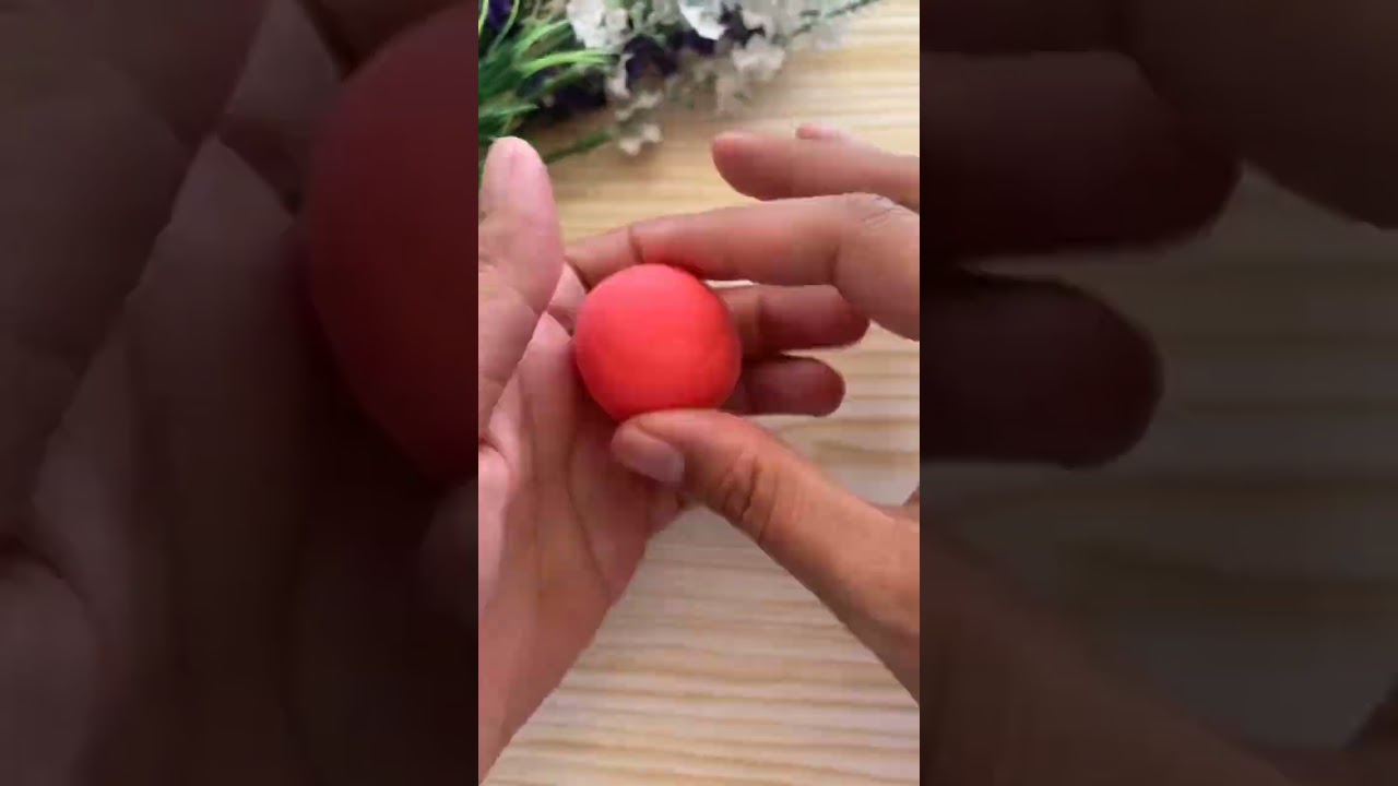 DIY how to make polymer clay cherry 