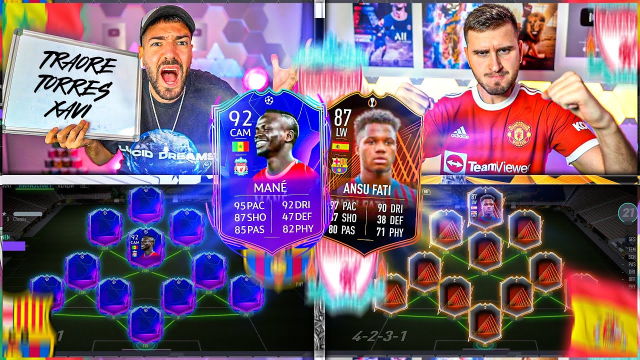 FIFA 22: FATI RTTF vs MANE RTTF Squad Builder Battle 🔥🔥 IamTabak vs Wakez !!