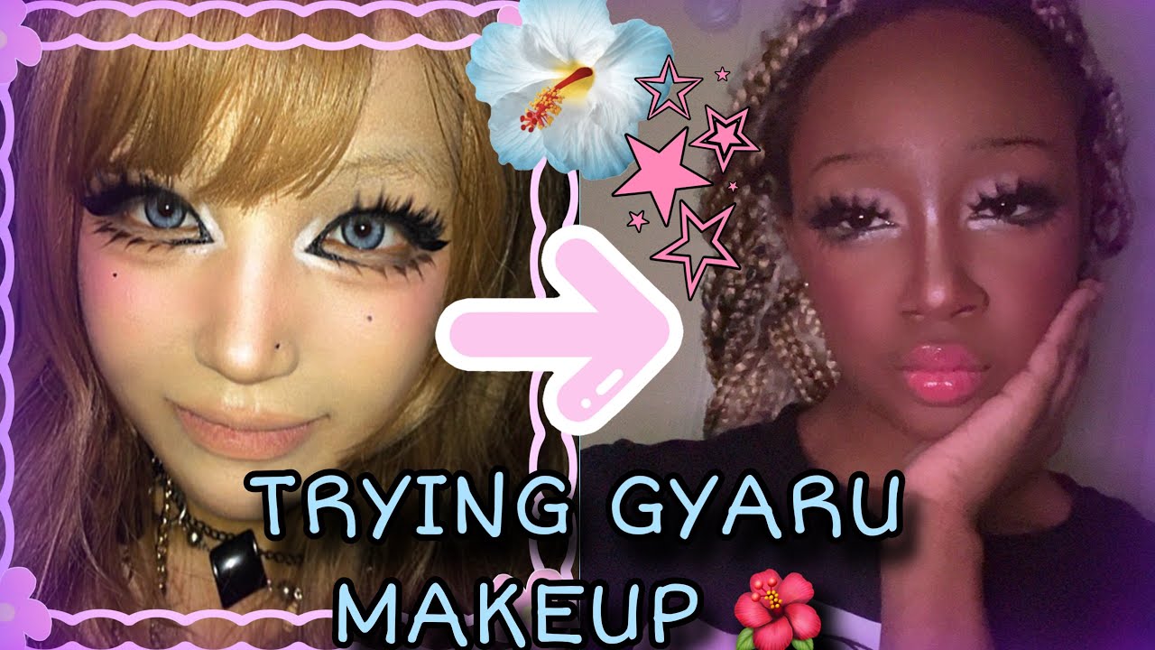 TRYING GYARU MAKEUP!! || trying gyaru makeup for the first time!! 🌺