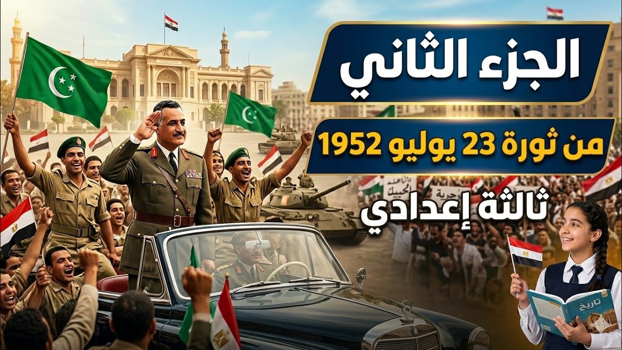 ثورة 23 يوليو (( الجزء الثاني والاخير ))  ابطال تالته اعدادي 🔥💪