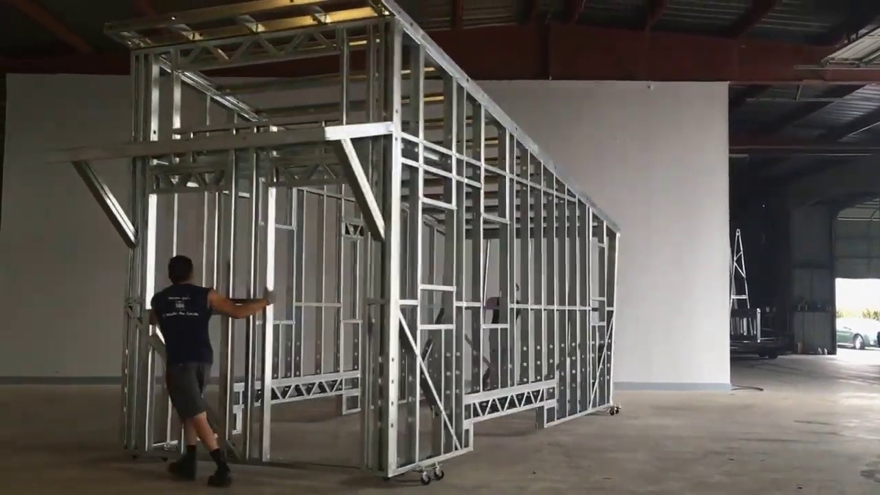 Light gauge steel frame tiny house not heavy but strong and durable