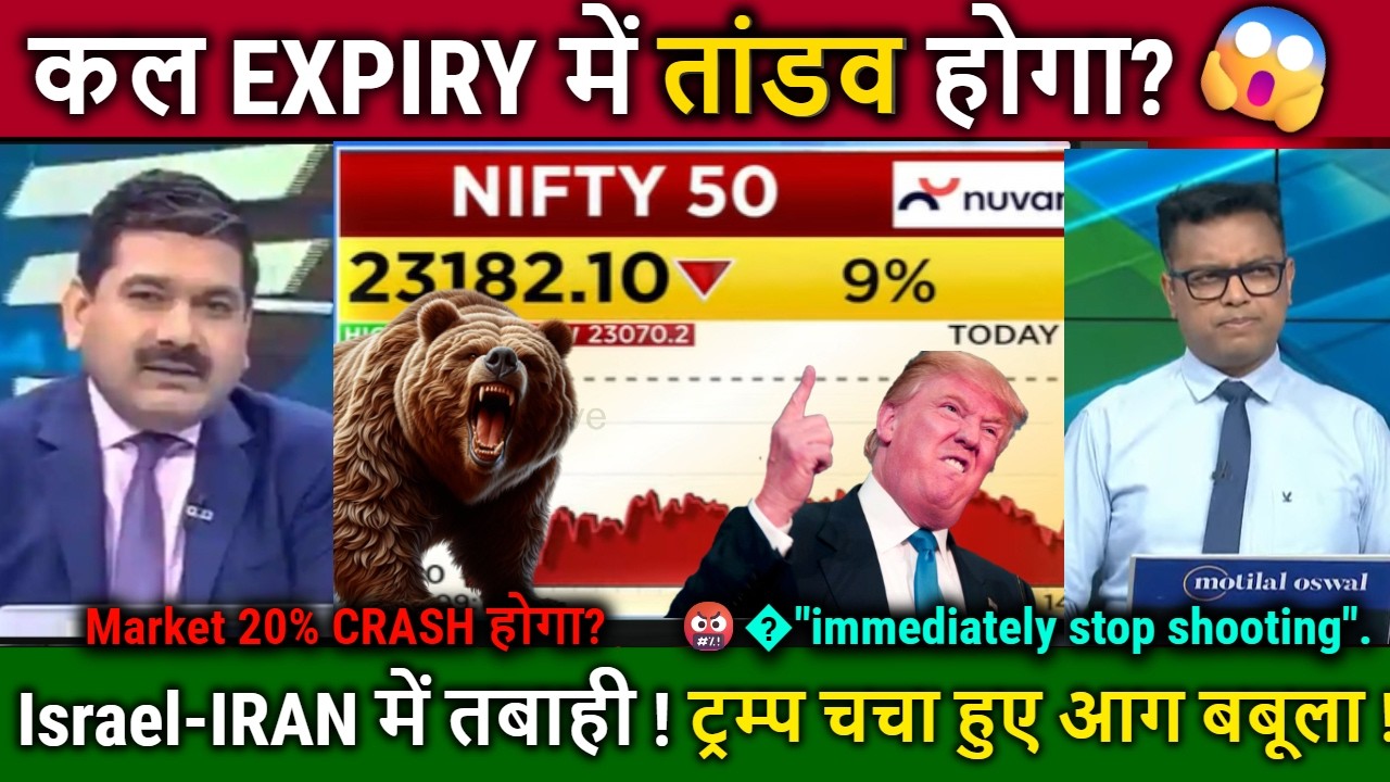 कल EXPIRY में तांडव होगा?😭Stock Market CRASH🔥ISRAEL IRAN WAR🔴Trump,FII,NIFTY Analysis 9 June Tuesday