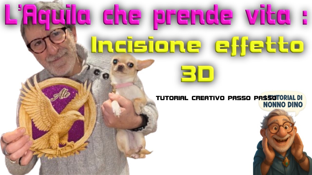 🎬 Incisione Laser 3D 🦅✨ | Aquila Realistica su Legn