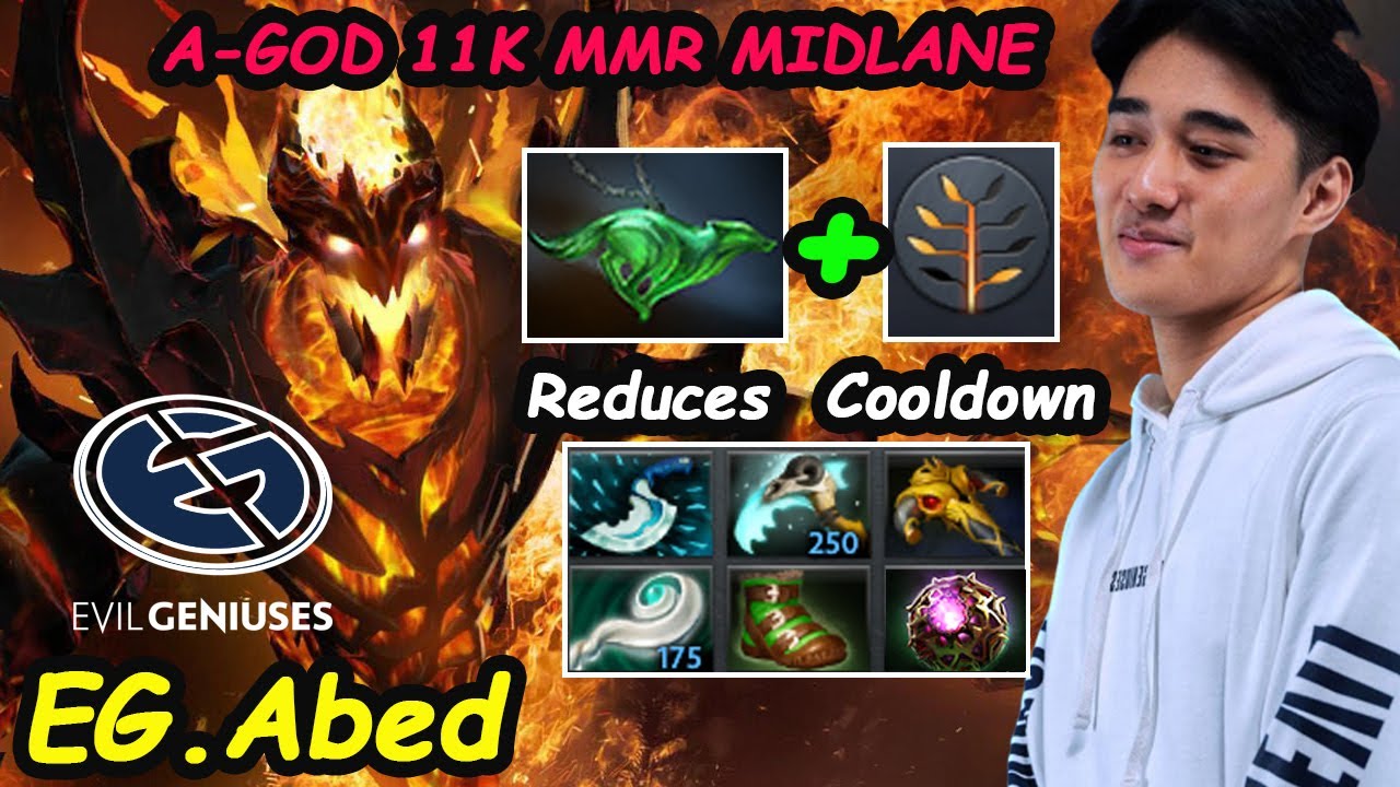 EG.Abed [Shadow Fiend] MIDLANE Cooldown Reduce Build A-GOD 11K MMR Dota2 pro Gameplay