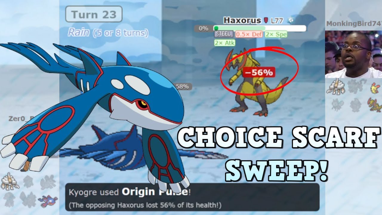 CHOICE SCARF KYOGRE WITH AN EASY SWEEP! (Pokemon Showdown Random Battles)
