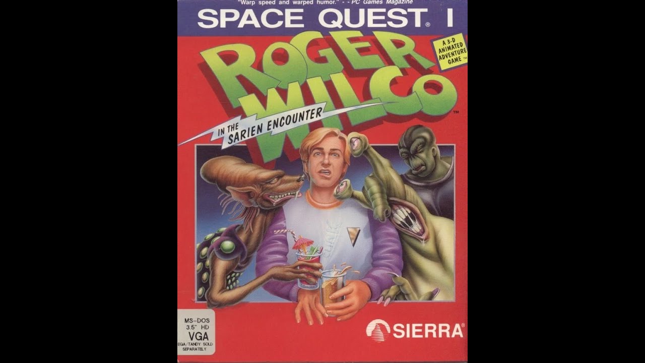 Space Quest 1: Roger Wilco in the Sarien Encounter (DOS) - (SCI version) Longplay + death showcase