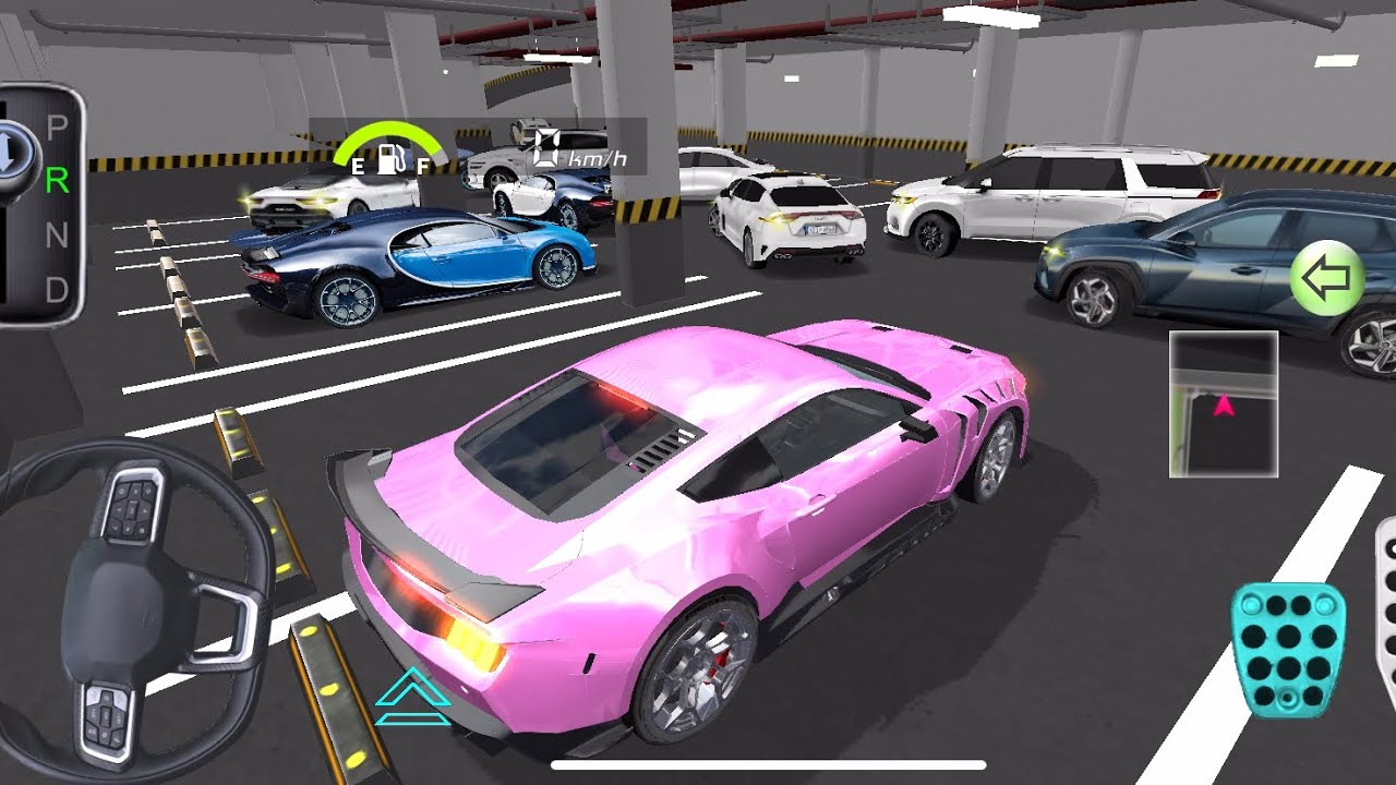 My Pink mustang gtr car stuck in Parking Garage 3D driving class gameplay 2026#gaming 