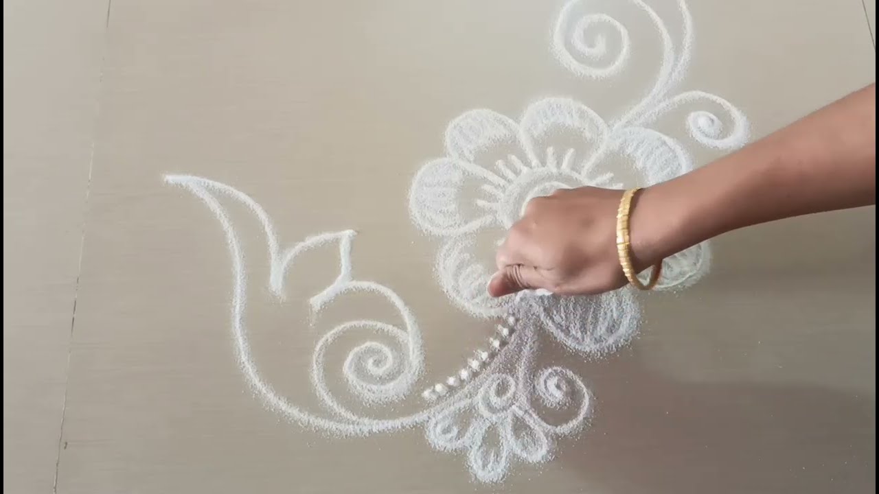 Beautiful border rangoli design Freehand daily use rangoli design 