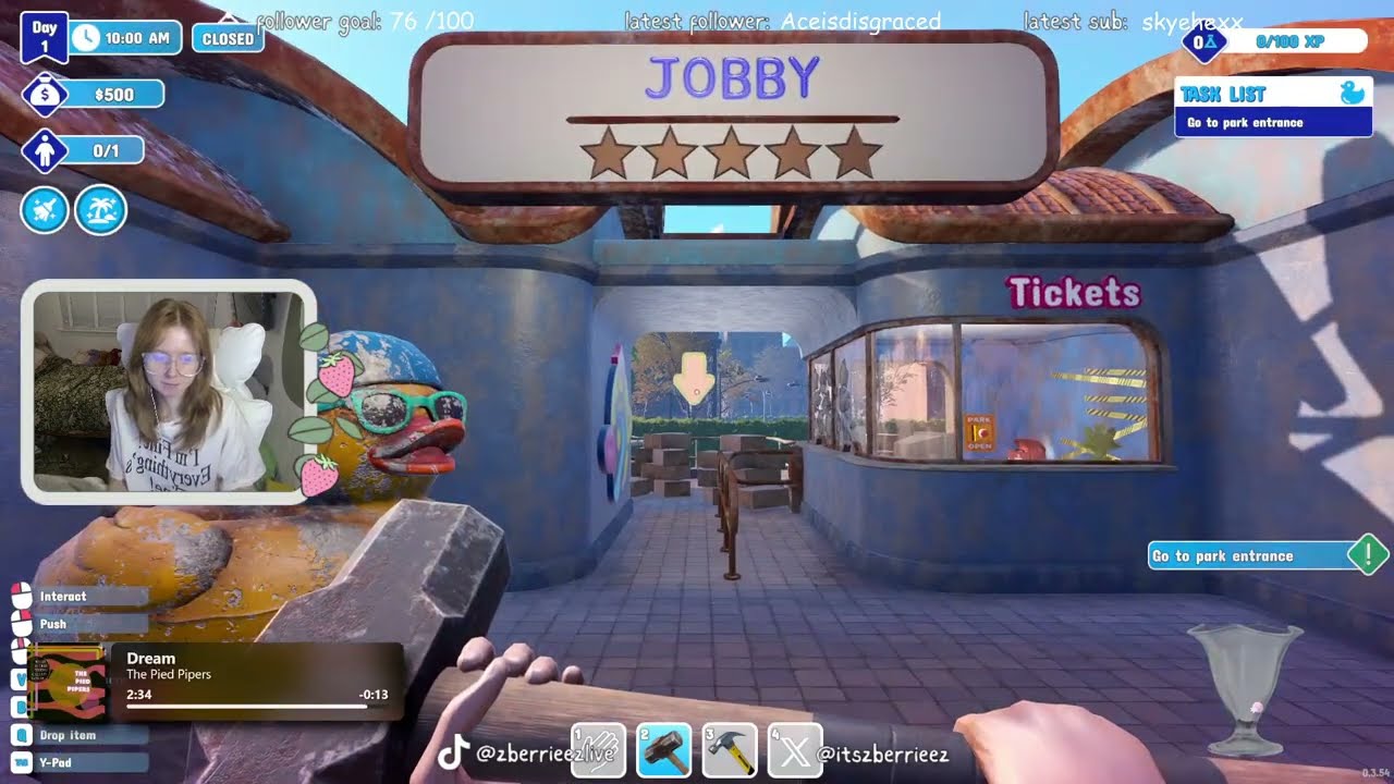 waterpark sim day 1!! FULL VOD