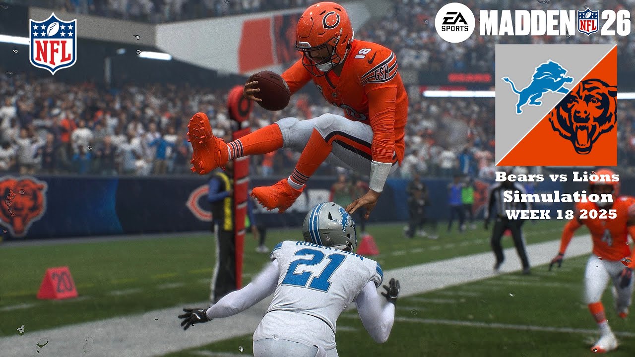 Madden 26 Chicago Bears vs Detroit Lions WEEK 18 Simulation 2026 PS5 Game Play