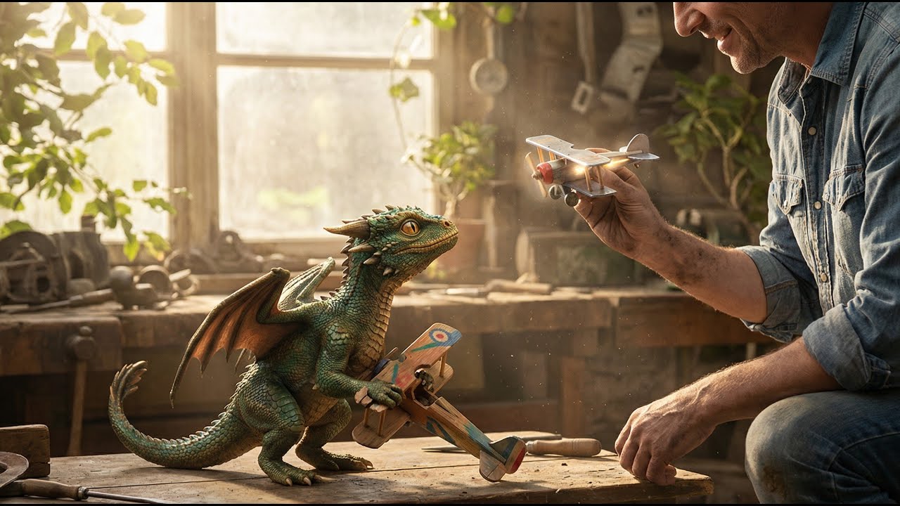 A Dragon Hatchling Guarded His Broken Toy Plane—Until a Human Gave It Wings Again | HFY stories