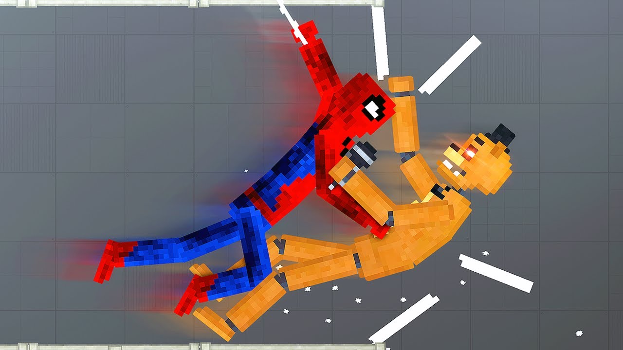 Spider-Man Fights FNAF Animatronics - People Playground Gameplay