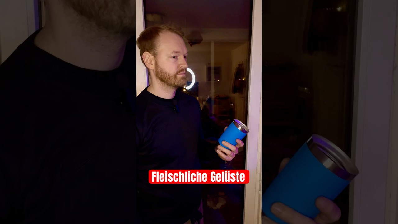 Am Thermobecher eines Mannes, &hellip; 😱 #humor #allesnurspass #unterderg&uuml;rtellinie #sketch #gerald