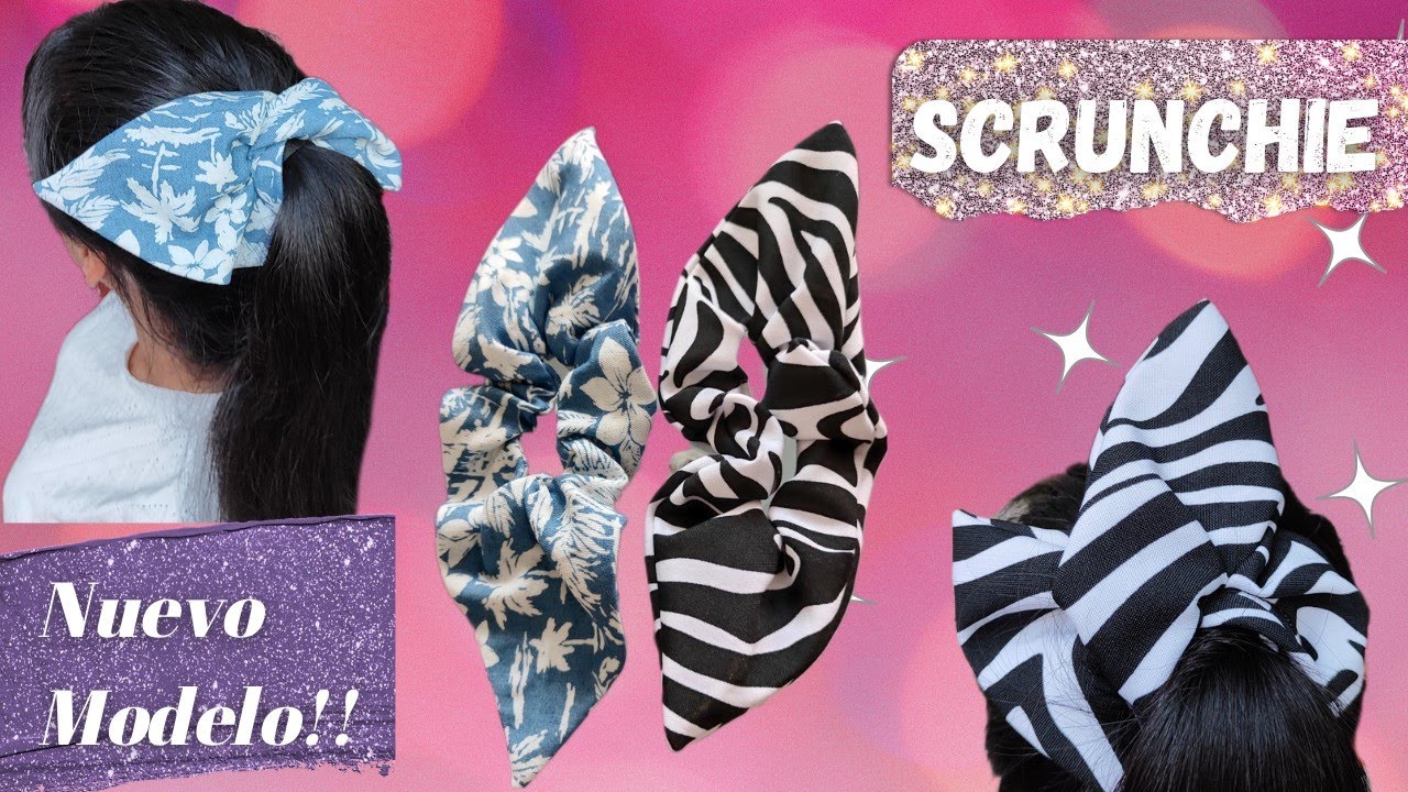Cómo hacer Scrunchie Nuevo modelo/Coletero/ Utiliza tus retazos de Telas/ Idea de negocio