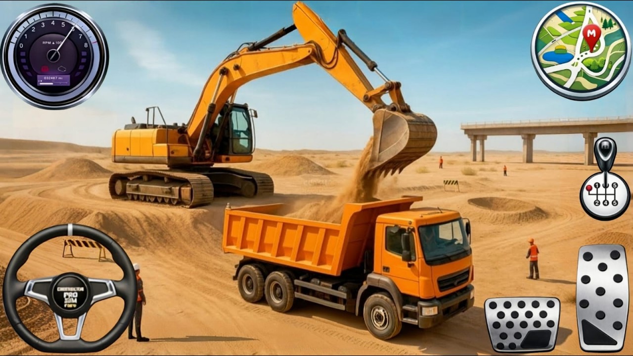 👷City Road Construction Simulator 3D 🚧 | Heavy Excavator & Truck - Android Gameplay
