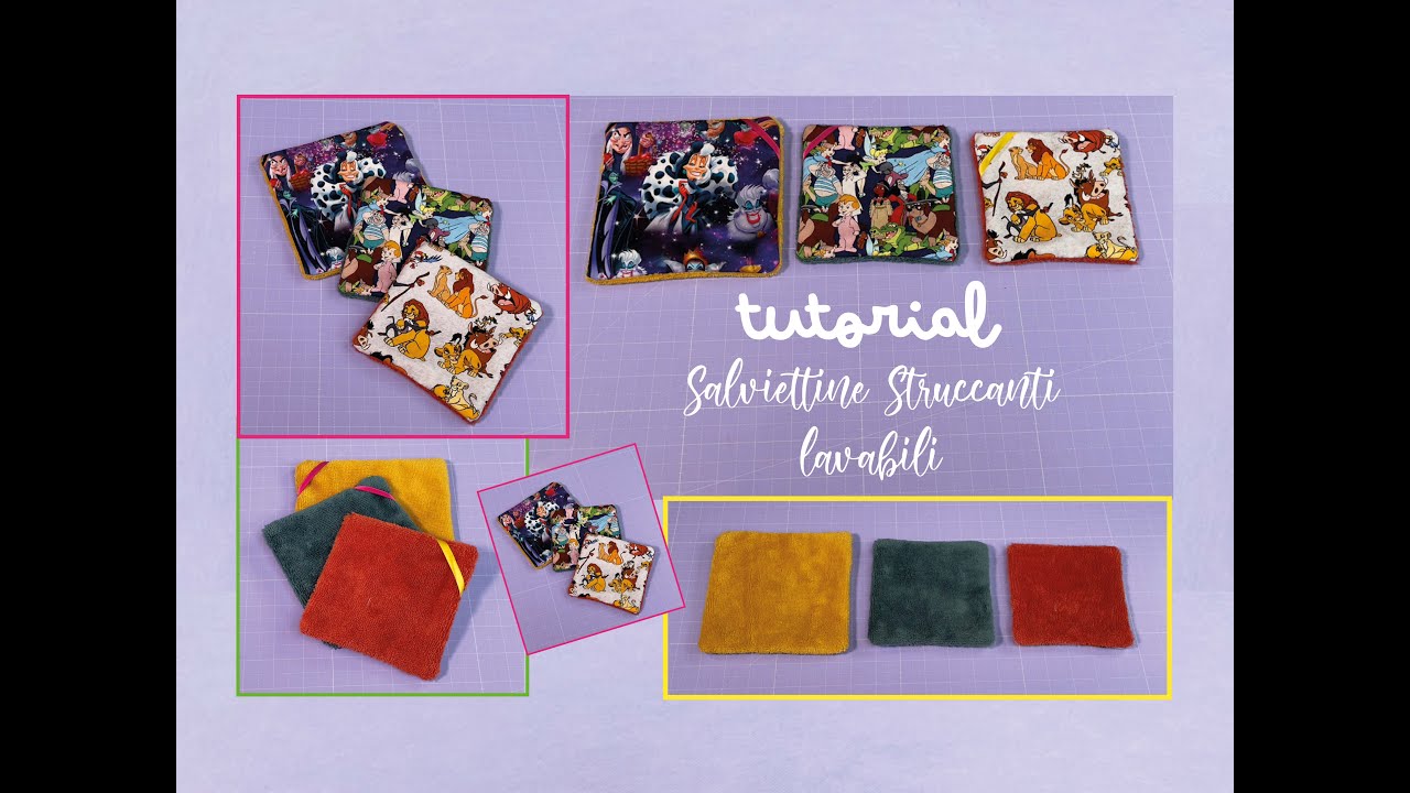 SALVIETTINE STRUCCANTI in 3 MISURE - TUTORIAL - Fai da Te 🥰 (cotone 100% e spugna di Bamboo)