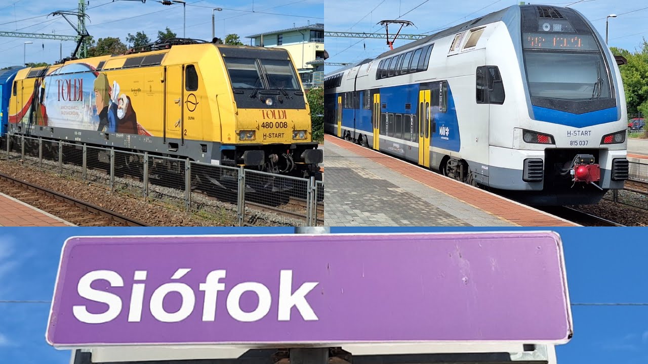 Pár vonat és hangosbemondás Siófokon 2025 nyár