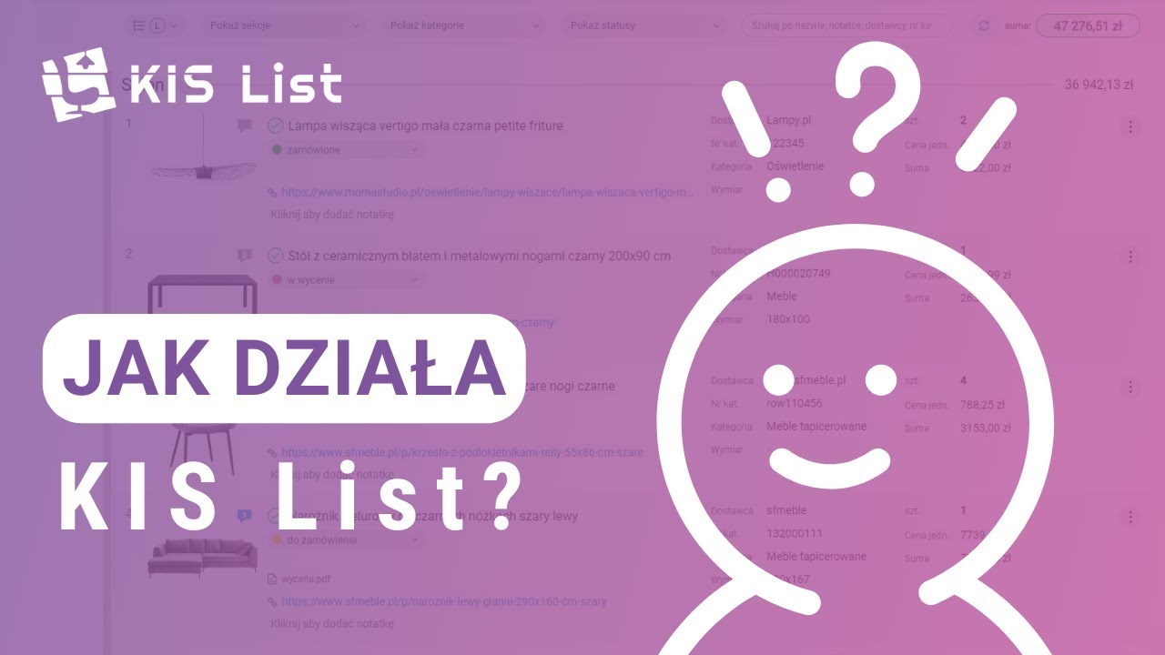 Twórz listy zakupowe i kosztorysy jednym kliknięciem z KIS List! 💜 #kislist