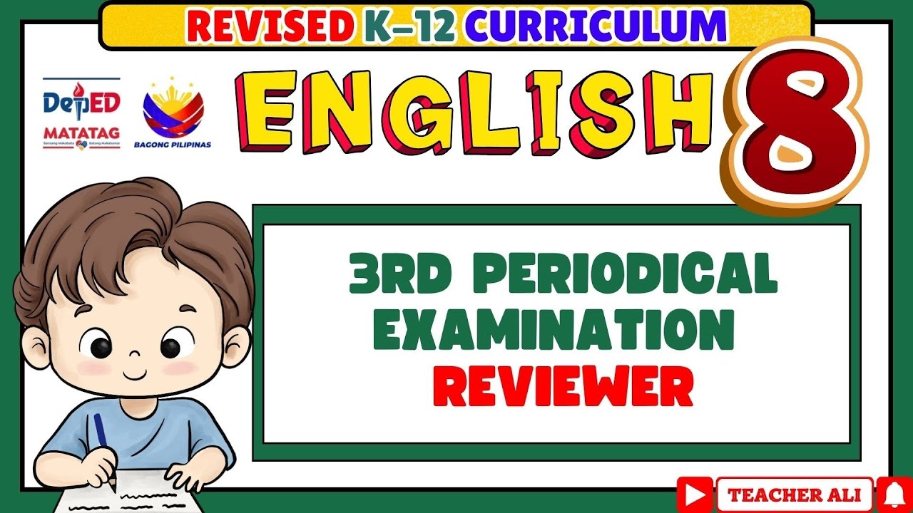 GRADE 8 ENGLISH 8 QUARTER 3 THIRD PERIODICAL TEST REVIEWER -REVISED K-12 #reviewer #exam #test 