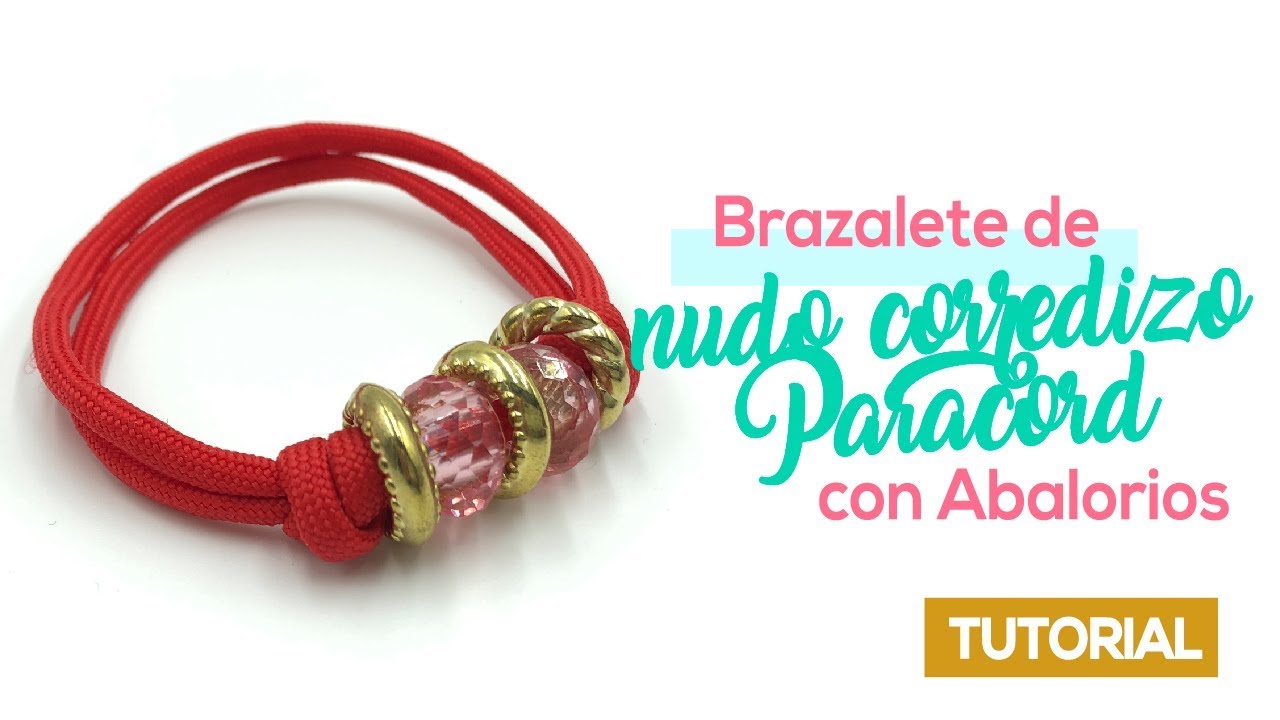 Brazalete De Nudo Corredizo Paracord Con Abalorios - Joyeria Con Paracord - LETS DO IT!