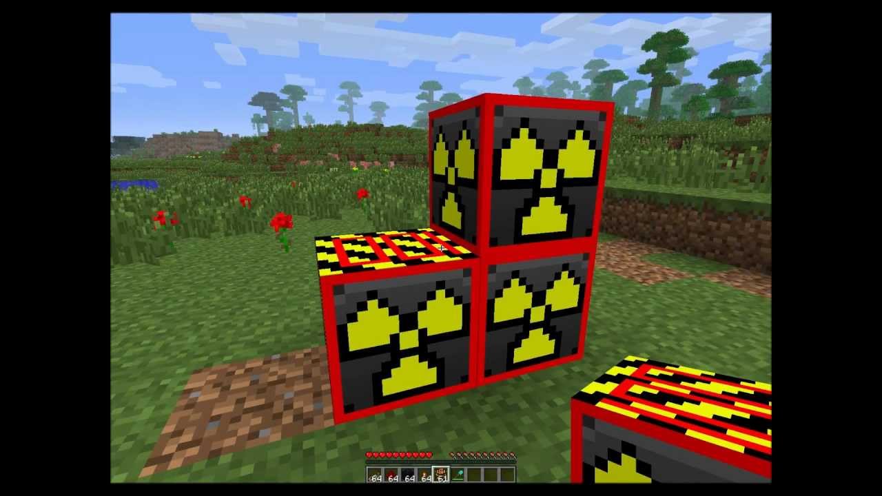 Minecraft Mega nuke, blowing up minecraft blocks with Explosives+